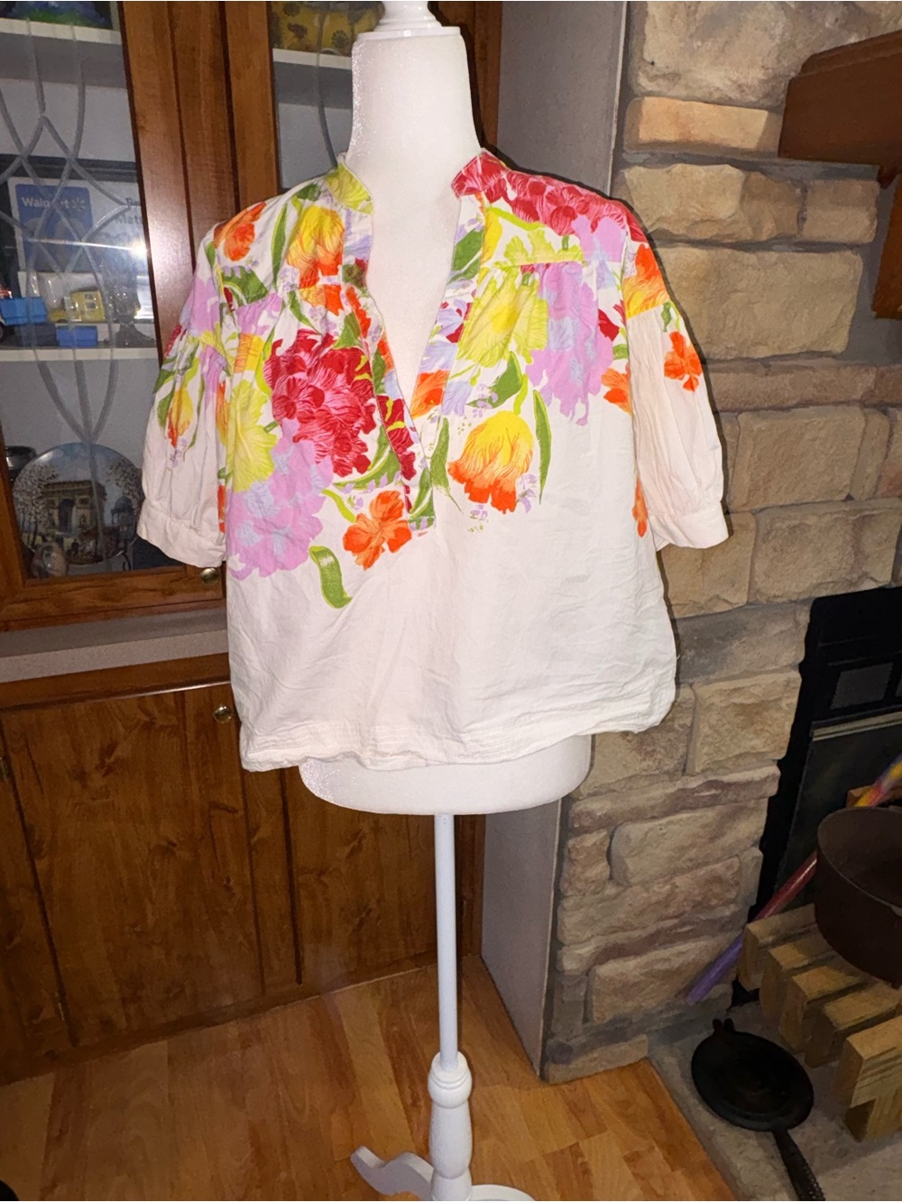 The Yukiko Noritake Darcey Popover Swing Top size medium EUC